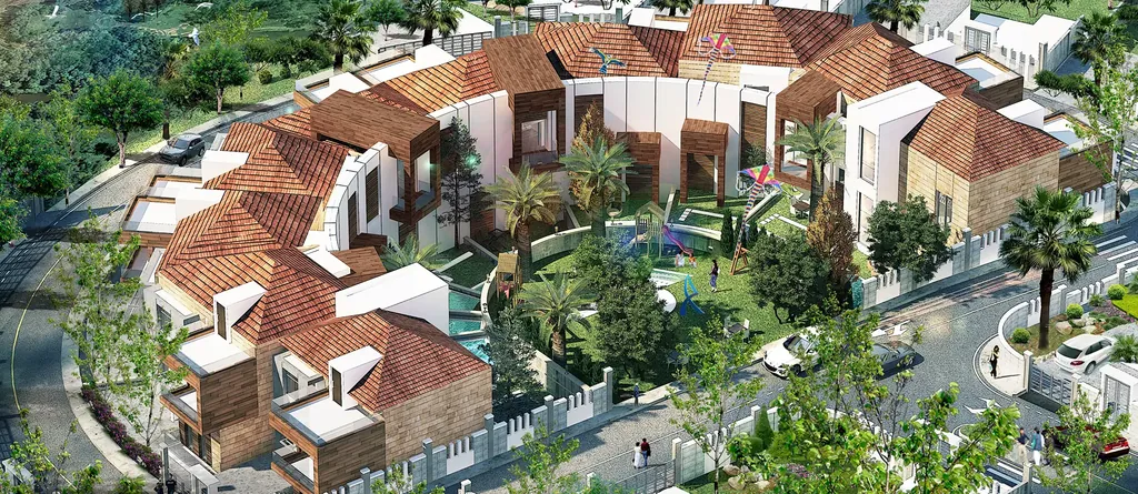 The Escape Villas community from the air